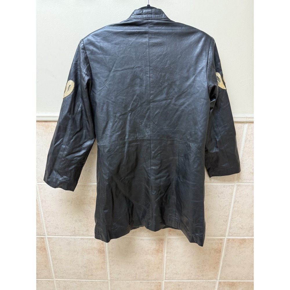 Vintage Raw Basix Leather Jacket. Black. Womens. Embellishments. Sz L - Picture 3 of 10